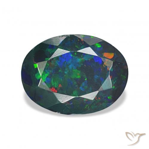 1.16ct Multicolore Opale noire, ovale, Opaque