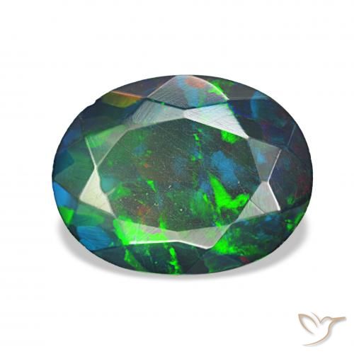 1.27ct Multicolore Opale noire, ovale, Opaque