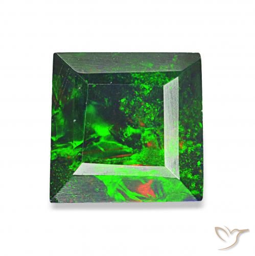 Opale noire Multicolore naturelle Carré, 1.00 ct, Opaque