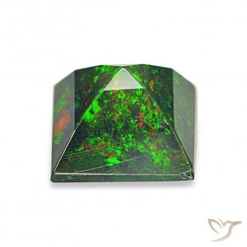 Opale noire Multicolore naturelle Carré, 1.00 ct, Opaque