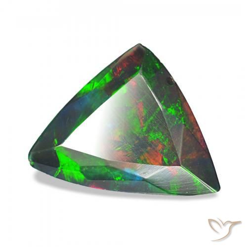 Opale noire Multicolore naturelle Trillion, 1.30 ct, Opaque