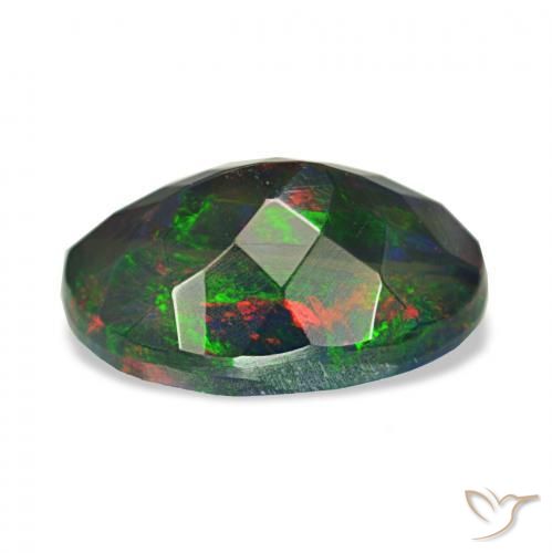 Opale noire Multicolore naturelle ovale, 1.45 ct, Opaque