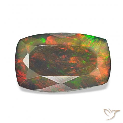 Opale noire Multicolore naturelle Coussin, 1.17 ct, Opaque
