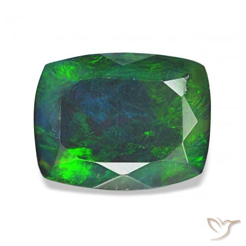Opale noire Multicolore naturelle Coussin, 1.46 ct, Opaque