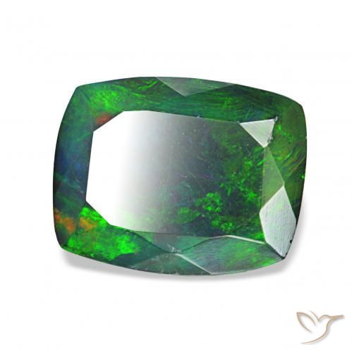 Opale noire Multicolore naturelle Coussin, 1.46 ct, Opaque