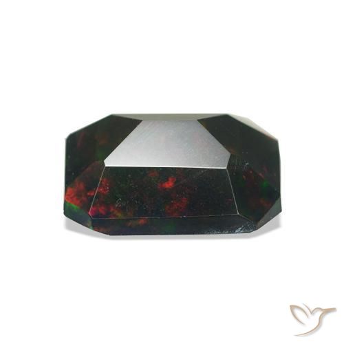 Opale noire Multicolore naturelle Octogone / coupe Émeraude, 0.99 ct, Opaque
