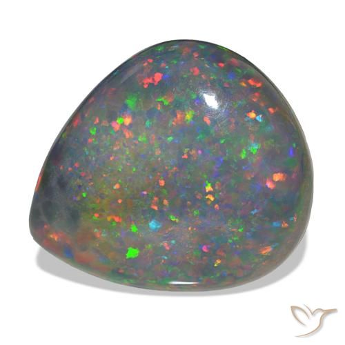 47.99ct Multicolore Opale noire Pierres précieuses, En forme de poire, Opaque