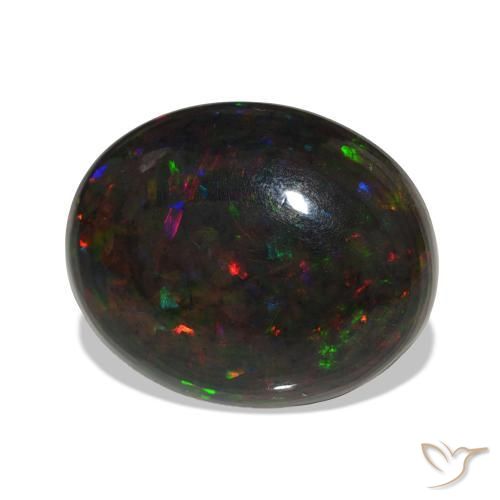 Opale noire Multicolore naturelle ovale, 13.53 ct, Opaque