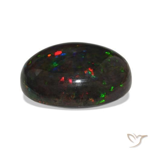 Opale noire Multicolore naturelle ovale, 13.53 ct, Opaque