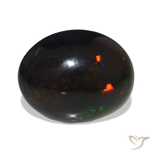 Opale noire Multicolore naturelle ovale, 9.65 ct, Opaque