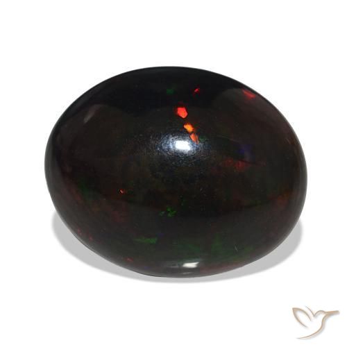 Opale noire Multicolore naturelle ovale, 9.65 ct, Opaque