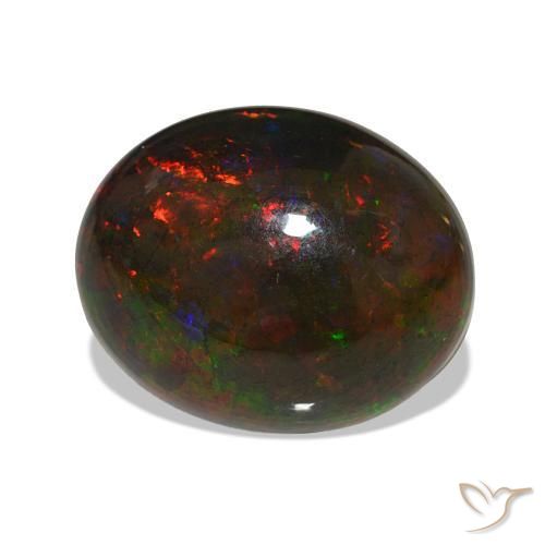 Opale noire Multicolore naturelle ovale, 10.15 ct, Opaque