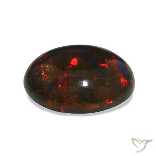 Opale noire Multicolore naturelle ovale, 10.15 ct, Opaque