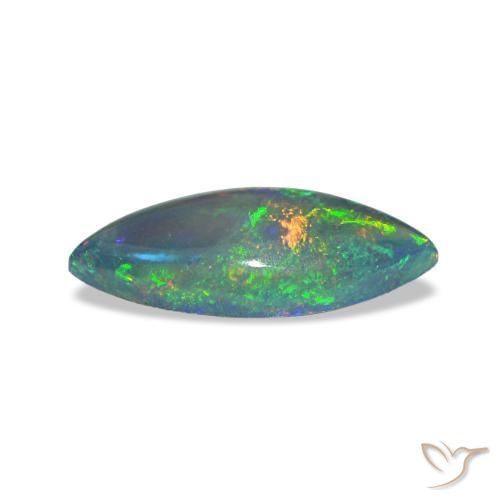Opale noire multicolore naturelle marquise, 0,56 ct, translucide