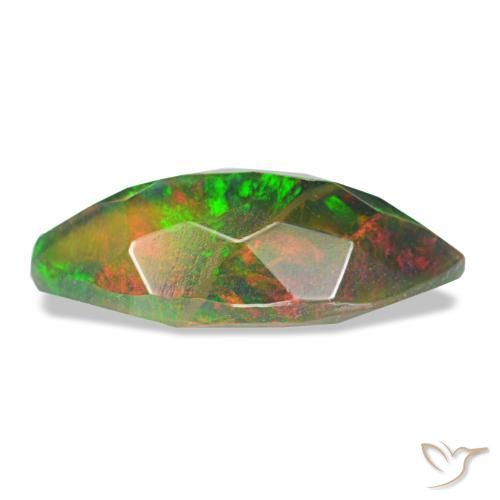 Opale noire multicolore naturelle marquise, 1,58 ct, translucide