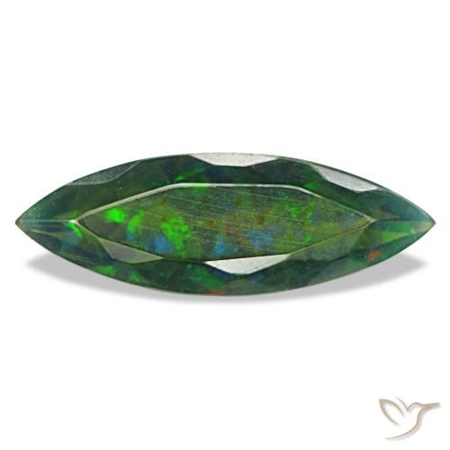 Opale noire multicolore naturelle marquise, 2,17 ct, translucide