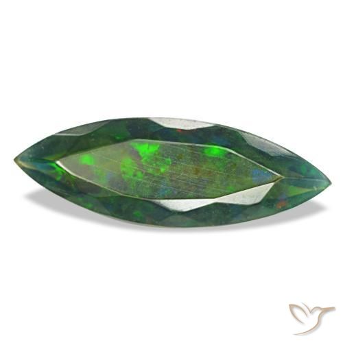 Opale noire multicolore naturelle marquise, 2,17 ct, translucide