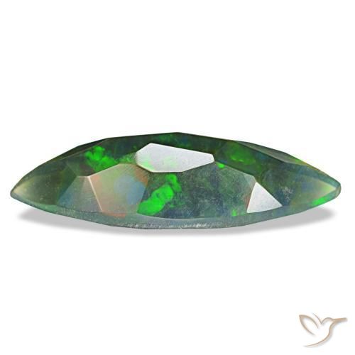 Opale noire multicolore naturelle marquise, 2,17 ct, translucide