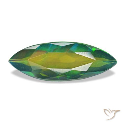 Opale noire multicolore de 1,50 ct, marquise, translucide