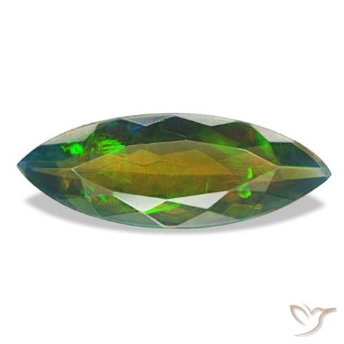 Opale noire multicolore naturelle marquise, 2,28 ct, translucide