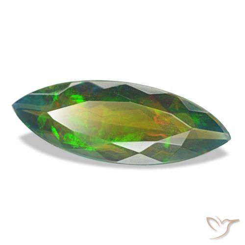 Opale noire multicolore naturelle marquise, 2,28 ct, translucide