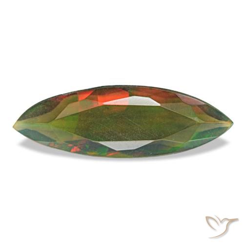 Opale noire multicolore naturelle marquise, 1,16 ct, translucide