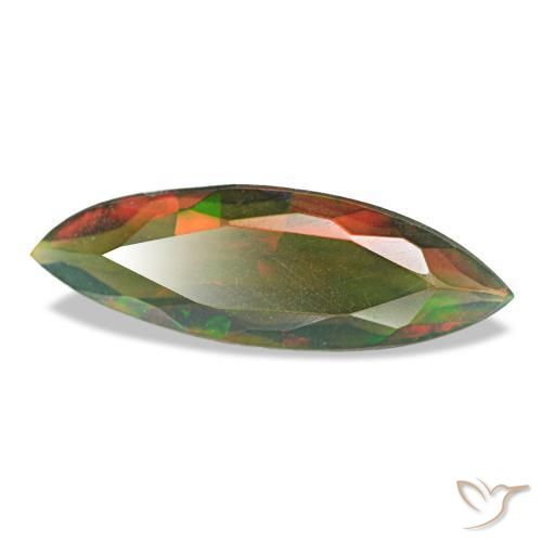 Opale noire multicolore naturelle marquise, 1,16 ct, translucide