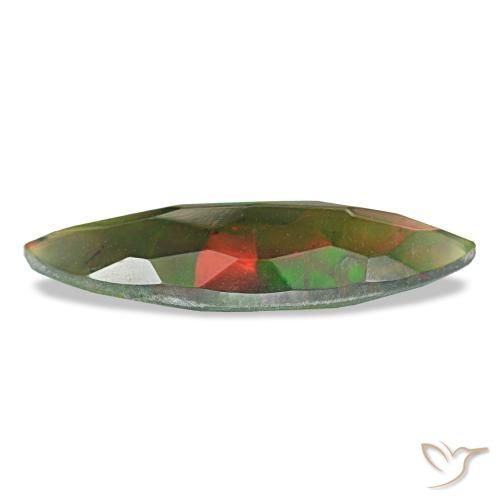 Opale noire multicolore naturelle marquise, 1,16 ct, translucide