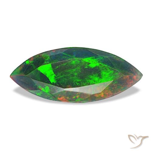 Opale noire multicolore naturelle marquise, 1,50 ct, opaque