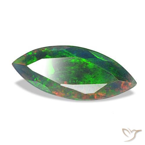 Opale noire multicolore naturelle marquise, 1,50 ct, opaque