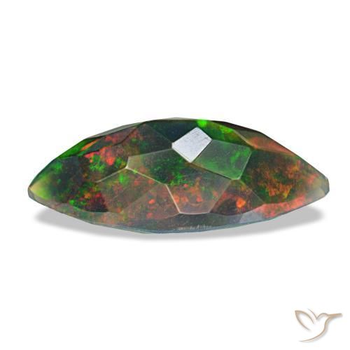 Opale noire multicolore naturelle marquise, 1,50 ct, opaque