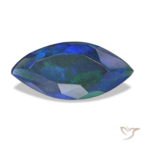 Opale noire multicolore naturelle marquise, 0,96 ct, opaque