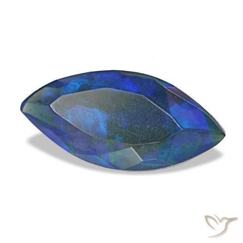 Opale noire multicolore naturelle marquise, 0,96 ct, opaque