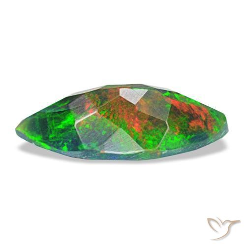 Opale noire multicolore naturelle marquise, 1,44 ct, opaque
