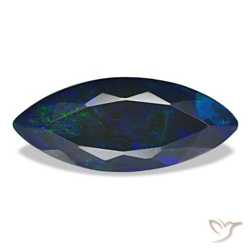Opale noire multicolore naturelle marquise, 3,65 ct, translucide