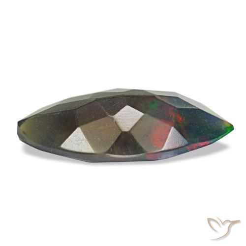 Opale noire multicolore naturelle marquise, 1,29 ct, translucide