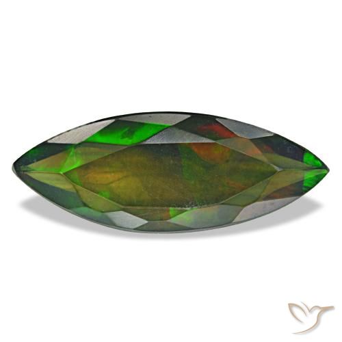 Opale noire multicolore naturelle marquise, 2,60 ct, translucide