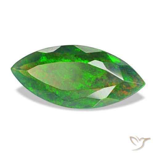 Opale noire multicolore naturelle marquise, 2,08 ct, opaque
