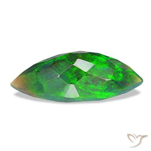 Opale noire multicolore naturelle marquise, 2,08 ct, opaque