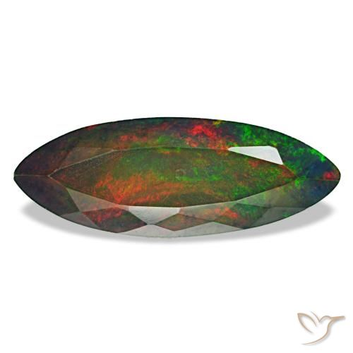 Opale noire multicolore naturelle marquise, 3,69 ct, opaque