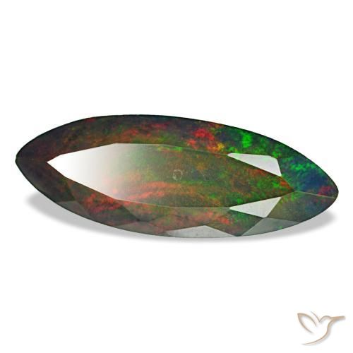Opale noire multicolore naturelle marquise, 3,69 ct, opaque