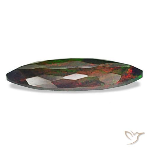 Opale noire multicolore naturelle marquise, 3,69 ct, opaque