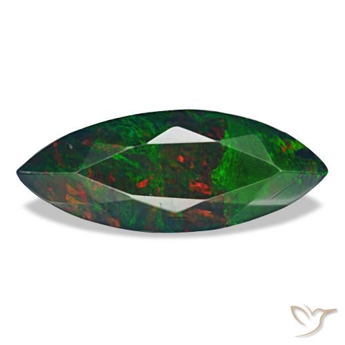 Opale noire multicolore de 1,40 ct, marquise, opaque