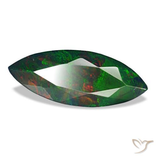 Opale noire multicolore naturelle marquise, 1,40 ct, opaque