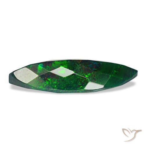 Opale noire multicolore naturelle marquise, 1,40 ct, opaque