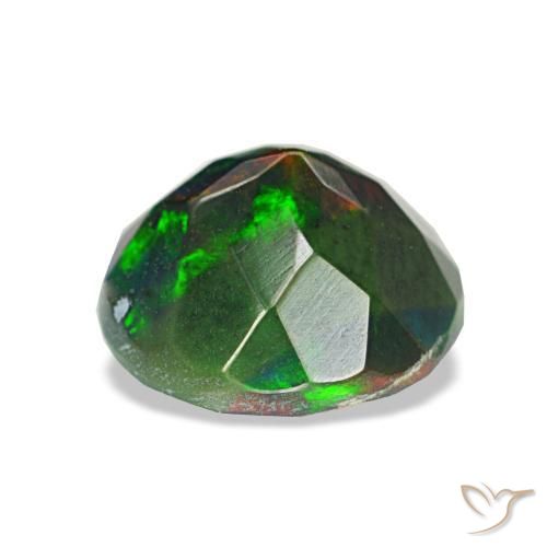 Opale noire multicolore naturelle coupe roude, 1,13 ct, opaque