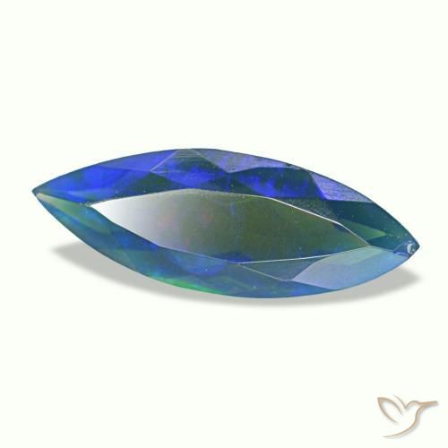 Opale noire multicolore naturelle marquise, 1,12 ct, translucide