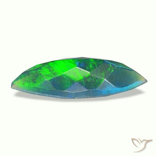 Opale noire multicolore naturelle marquise, 1,12 ct, translucide
