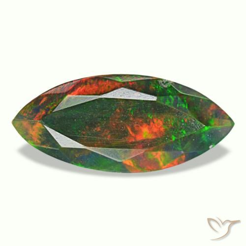 Opale noire multicolore naturelle marquise, 1,49 ct, opaque