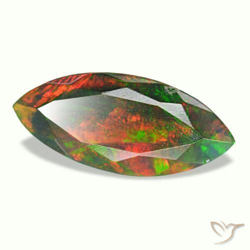 Opale noire multicolore naturelle marquise, 1,49 ct, opaque